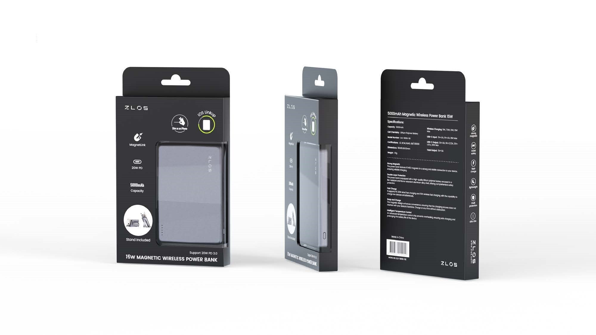 ZLOS TB05K Magnetic Wireless Power Bank 15W 