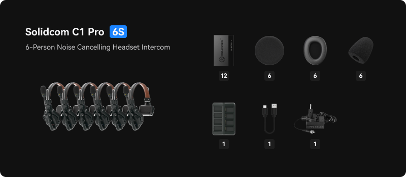 HOLLYLAND Solidcom C1 Pro Full-Duplex Wireless Intercom System Headsets (1.9 GHz) 頭戴式無線對話系統